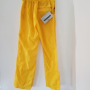 VTG NWT SKYR FASHION SKYWEAR Men MED Yellow Windbreaker Pants Zip Leg Waterproof